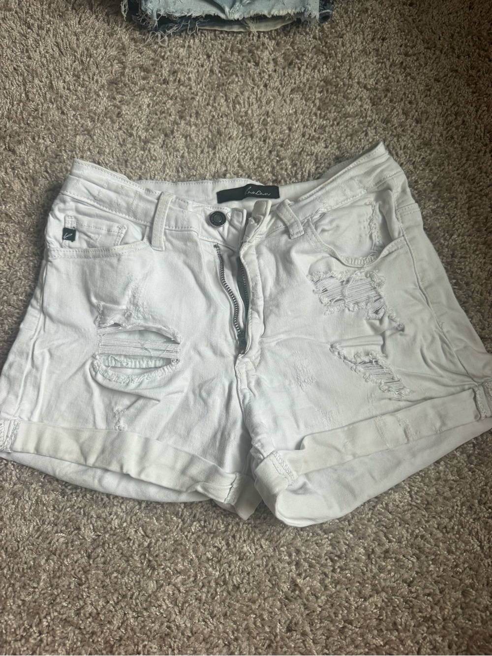 Distressed White Women's Denim Shorts